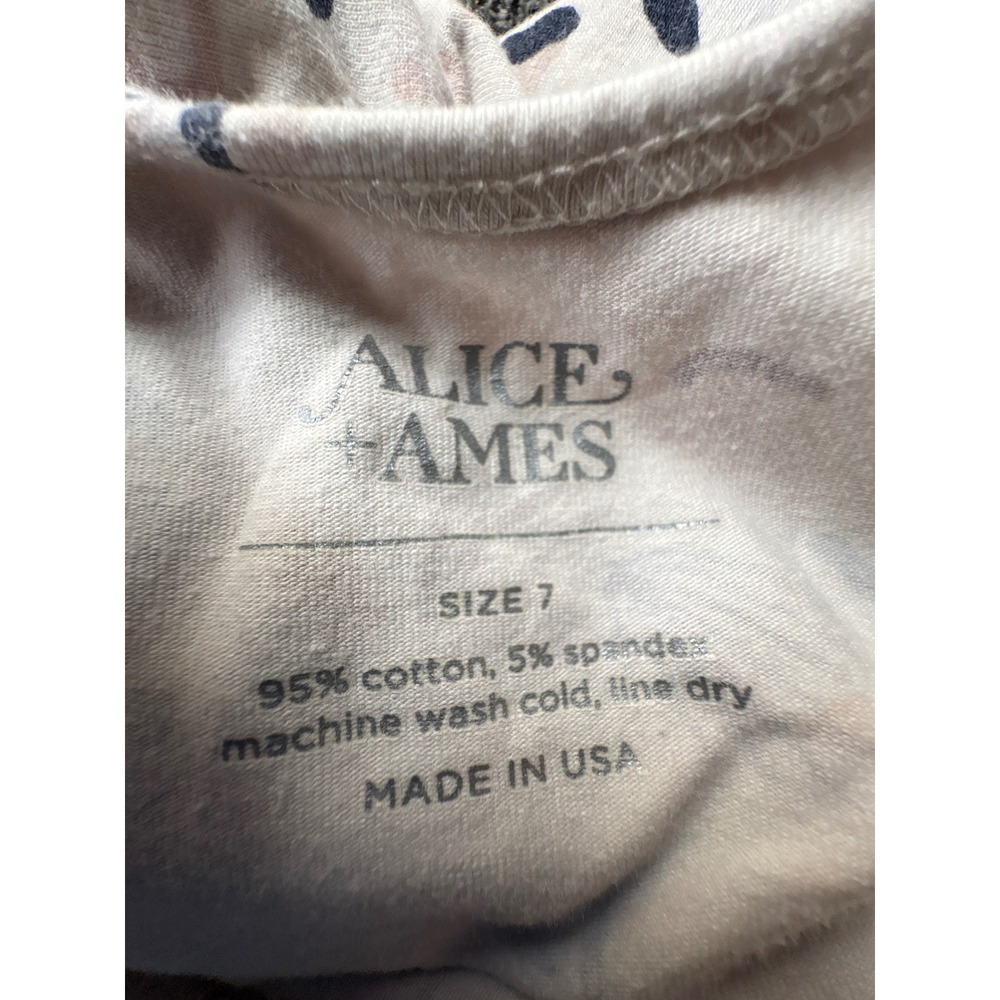 Alice + Ames Girls Size 7 Long Sleeve Ballet Dress Abstract Floral Cream Mauve - Picture 7 of 7